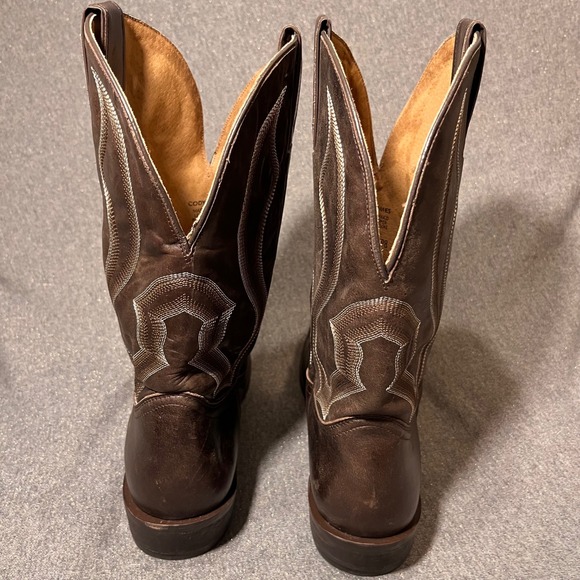 Cody James Mens Dark Brown Leather Western Cowboy Boots Flame Stitching Size 13D - Picture 4 of 7